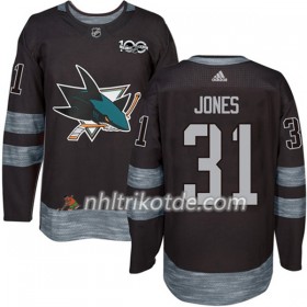 San Jose Sharks Trikot Martin Jones 31 1917-2017 100th Anniversary Adidas Schwarz Authentic - Herren